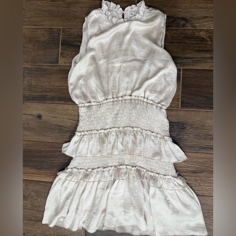 She + Sky Cream Midi Dress  size medium, EUC